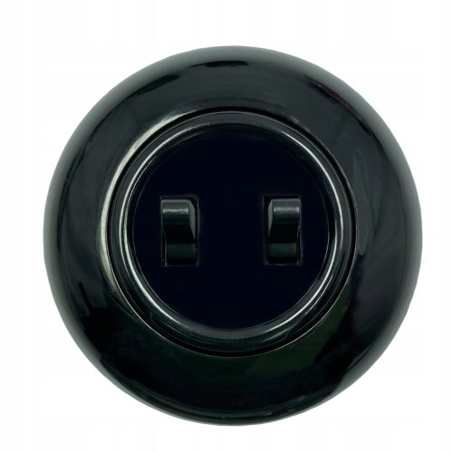 ELEGANTNI CRNI PREKIDAČ ZA SVJETLO SA RETRO OKVIROM 81mm 10A 230VAC