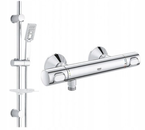 Grohe Precision kromirana slavina za tuš + Reihe Cubic izloženi tuš set