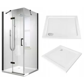   Reihe Livo tuš kabina s krilnim vratima 90 x 90 cm + kvadratna tuš kada Reihe Coda 90 x 90 cm