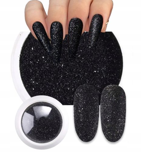 FROST EFFECT NAIL POWDER "BLACK ICE" - GLITTER