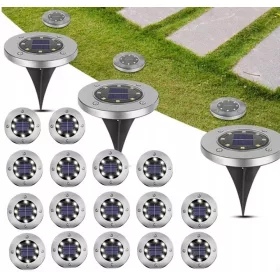   Solarna utičnica za vrtnu svjetiljku - Maibang ugradna solarna svjetiljka srebrna 12,5 cm 12 kom.