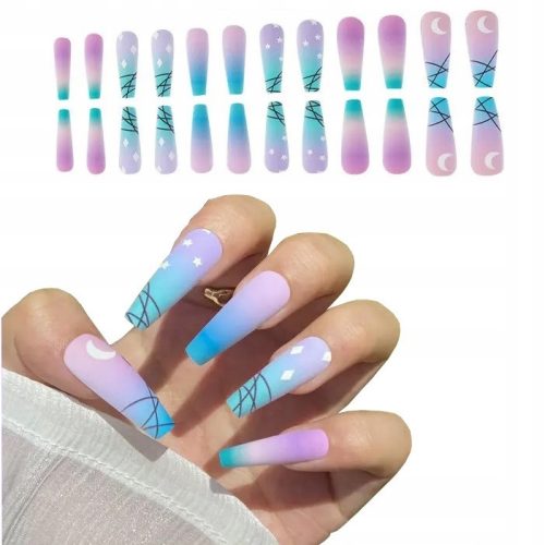 Umjetni nokti balerina mat ombre P019-13 - 24 tipsa + pribor
