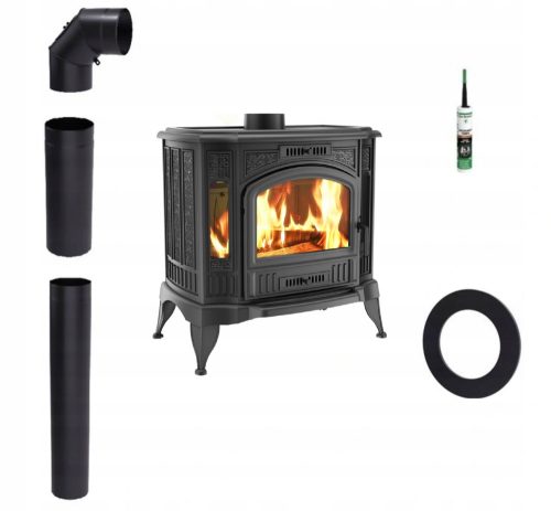 Kamin na drva od lijevanog željeza Kratki Koza K9 10 kW 150 mm