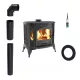 Kamin na drva od lijevanog željeza Kratki Koza K9 10 kW 150 mm