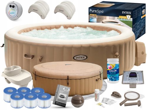 Vrtna hidromasažna kada - Intex Pure-Spa 28428 jacuzzi krema za napuhavanje 1098 l okrugli + 10 drugih proizvoda