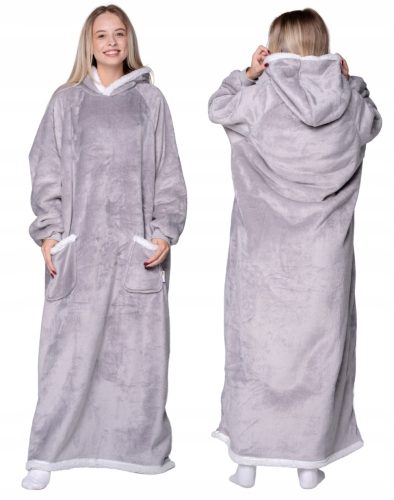 Warm and Cozy Oversized Blanket Sweatshirt 2-in-1 with Fur XXL - Grey ⭐⭐⭐⭐⭐
