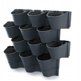   Vrtna posuda - Prosperplast saksija 67 cm x 17,7 x 57 cm promjer 10 cm plastične nijanse sive i srebrne