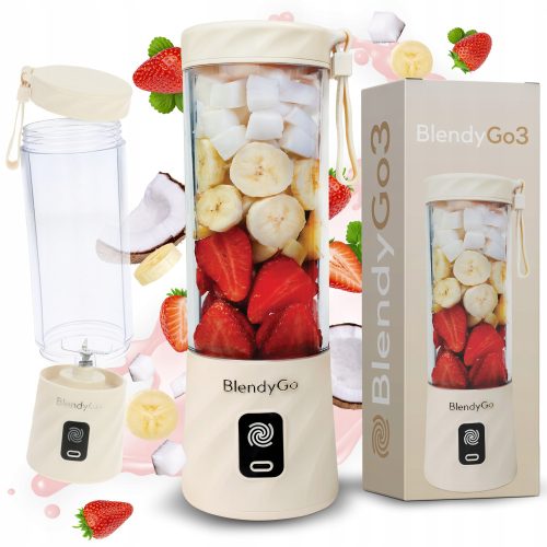 BlendyGo Mini Šalica Mikser Smoothie 3 - Bezžični USB Blender za Smoothie
