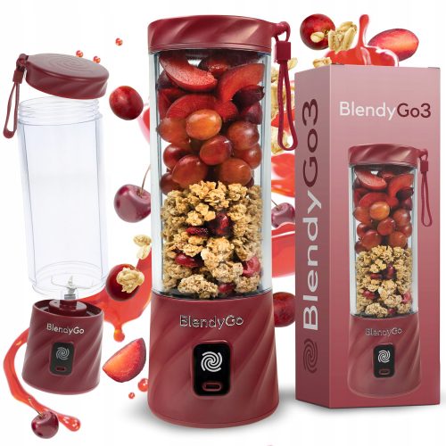 BlendyGo 3 Mini šalični blender Smoothie mikser Burgundy