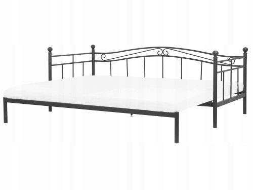 Metalni bračni krevet TULLE crni 80x200 cm