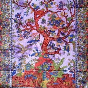   EtnoBazar Luksuzni Pamučni Prekrivač s Motivom Drveta Života 240 cm x 210 cm