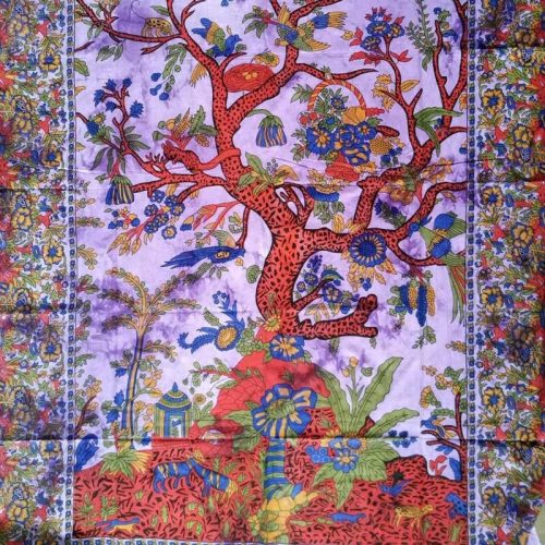 EtnoBazar Luksuzni Pamučni Prekrivač s Motivom Drveta Života 240 cm x 210 cm