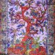 EtnoBazar Luksuzni Pamučni Prekrivač s Motivom Drveta Života 240 cm x 210 cm