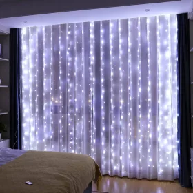 SVJETLEĆA ZAVJESA 200 LED LAMPE DALJINSKA GIRLANDA 3x2m