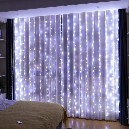 SVJETLEĆA ZAVJESA 200 LED LAMPE DALJINSKA GIRLANDA 3x2m