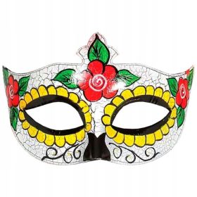   Venecijanka Maska za Oči Los Muertos Guirca Bijela Plastična Maska Kostur