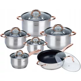 Set posuda Kinghoff Rose Gold, nehrđajući čelik, 12 kom.