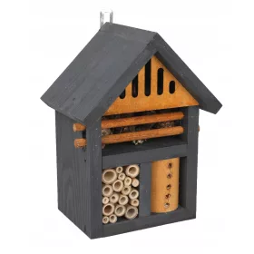 Sivi kućica za insekte za mason pčele 14x19x24 cm