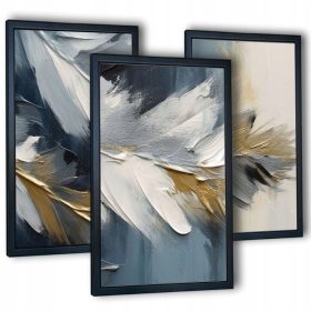   Apstraktni set slika za dnevni boravak, slike u okvirima s motivom Perja