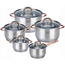 Set posuda Kinghoff Rose Gold, nehrđajući čelik, 10 kom.