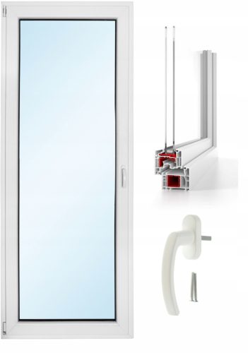 Prozor PVC balkonska vrata s otvaranjem na desnu stranu 865 x 2095 Bijela L/L