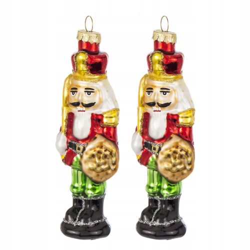  Stakleni privjesak za jelku - orašar 15 cm, set. 2 kom.