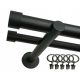 Karniša za prozore s dvostrukim šipkama fi 25+19mm duljine 140 cm - Crna mat