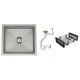 Eos inox sudoper s jednom koritom 450x400 + Košara i Sifon