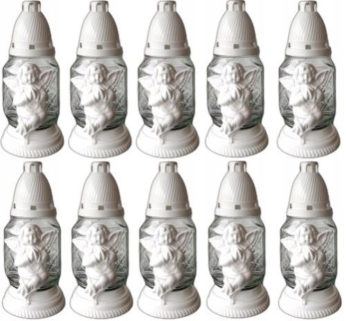ZNICI - SET STAKLENIH SVIJEĆA S ANĐELIMA 17,5CM