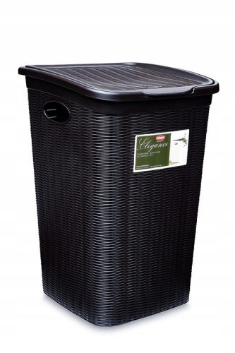 Stefanplast elegantna košara za rublje 50l, u nijansi moka smeđe s ratan dizajnom