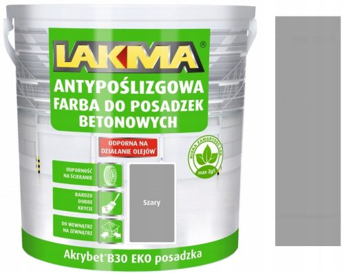 LAKMA Betonska Akrilna Boja AKRYBET B-30 EKO za Sivi Pod 10L Mat SIVA