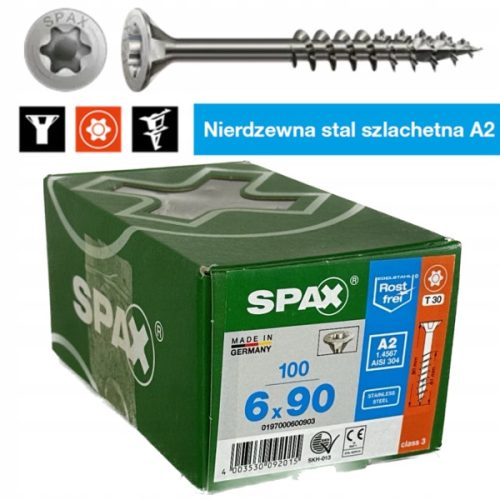 SPAX Vijci od Nehrđajućeg Čelika 6x90mm T-STAR Dio Konusa