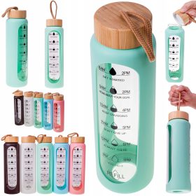    VODONEPROPUSNA STAKLENA BOCA ŠALICA POSUDA ZA PIĆE ŠEJKER 1L