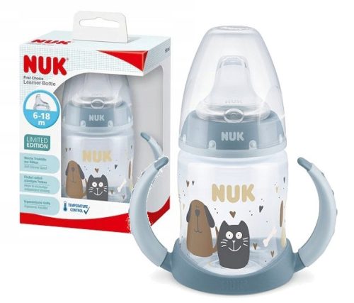 NUK Butelka s ručkama 6m+ CAT&DOG Sensitive