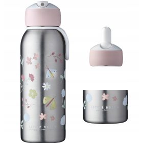  Mepal termo boca s motivom cvijeća i leptira, 350 ml, srebrna