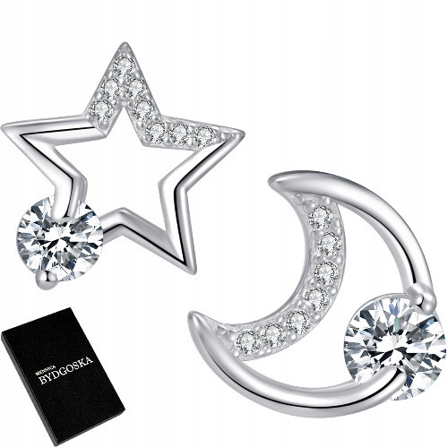 Moon Star 925 Srebrne Naušnice za Žene