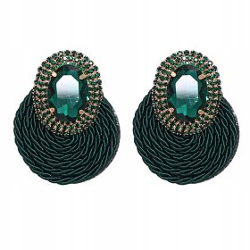 Velike zelene naušnice s vintage smaragdnim kamenčićima