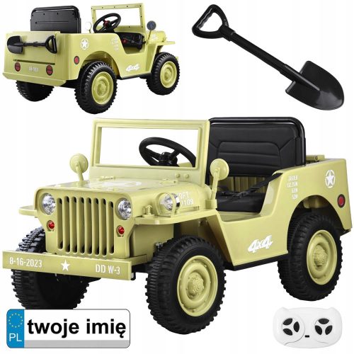 Vojskovo vozilo na akumulator Willys + daljinski upravljač PA0263