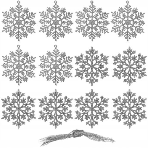  Ukrašena kuglica, kuglice u obliku, set pahuljica 10 cm 12 kom.