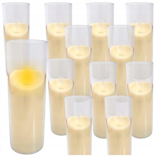  12 X umetak za svijeću za bateriju LED svijeće koja radi u cijevi s efektom plamena 12,5 cm