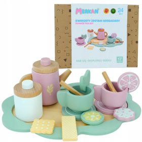   Dreveni set za čaj Merkan, kuhalo za vodu, šalice + poslužavnik