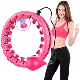   Hula hoop s masažerom i utezima 120 cm ružičasta i ljubičasta