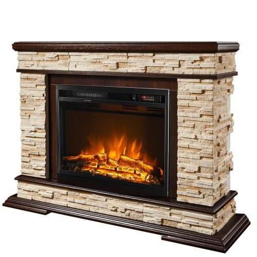 Samostojeći električni kamin s grijanjem, Art Flame, smeđe nijanse, 1500 W, 118 x 88 x 30,5 cm