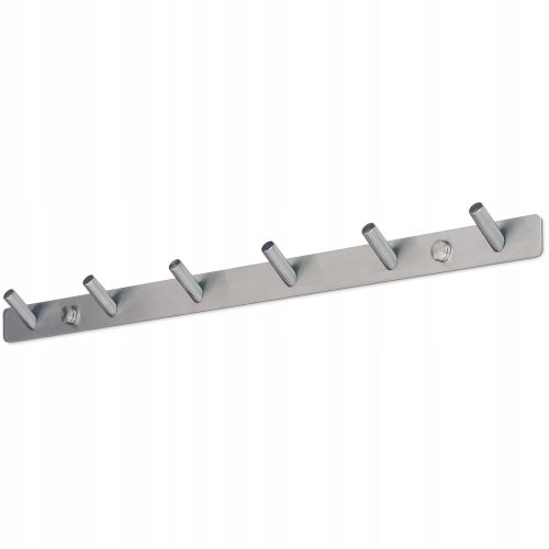 INOX VJEŠALICA ZA RUČNIKE, KUPAONSKA ZIDNA VJEŠALICA, 6 KUKA, 46CM, ČVRSTA