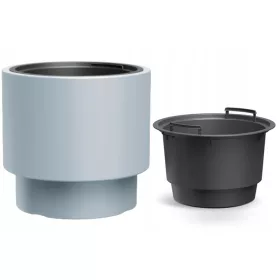    Posuda za cvijeće s umetkom Prosperplast Heos, svijetlo siva, 39,5 x 37 cm
