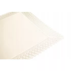 Stolni biežnik od gipure, krem, 140 x 60 cm
