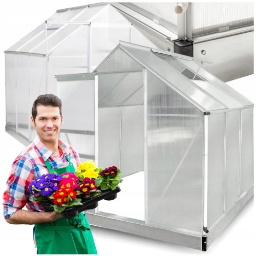 Vrhunski vrtlar - Veliki tunelni plastenik od polikarbonata 1,9 x 1,9 x 1,95 m