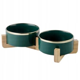    DUPLA KERAMIČKA POSUDA ZA PSE I MAČKE 2 x 400ml NA GLAMOUR POSTAVKU