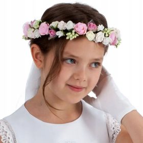 Wianek za prvu pričest s ružom WK101