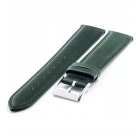   Klasični zeleni kožni remen za sat Tekla T-056.011, izrađen od talijanske teleće kože, širine 20 mm. Ovaj pasek ima debljinu od 4 mm, sa srebrenom klamericom i univerzalnom klamericom za lako nošenje.